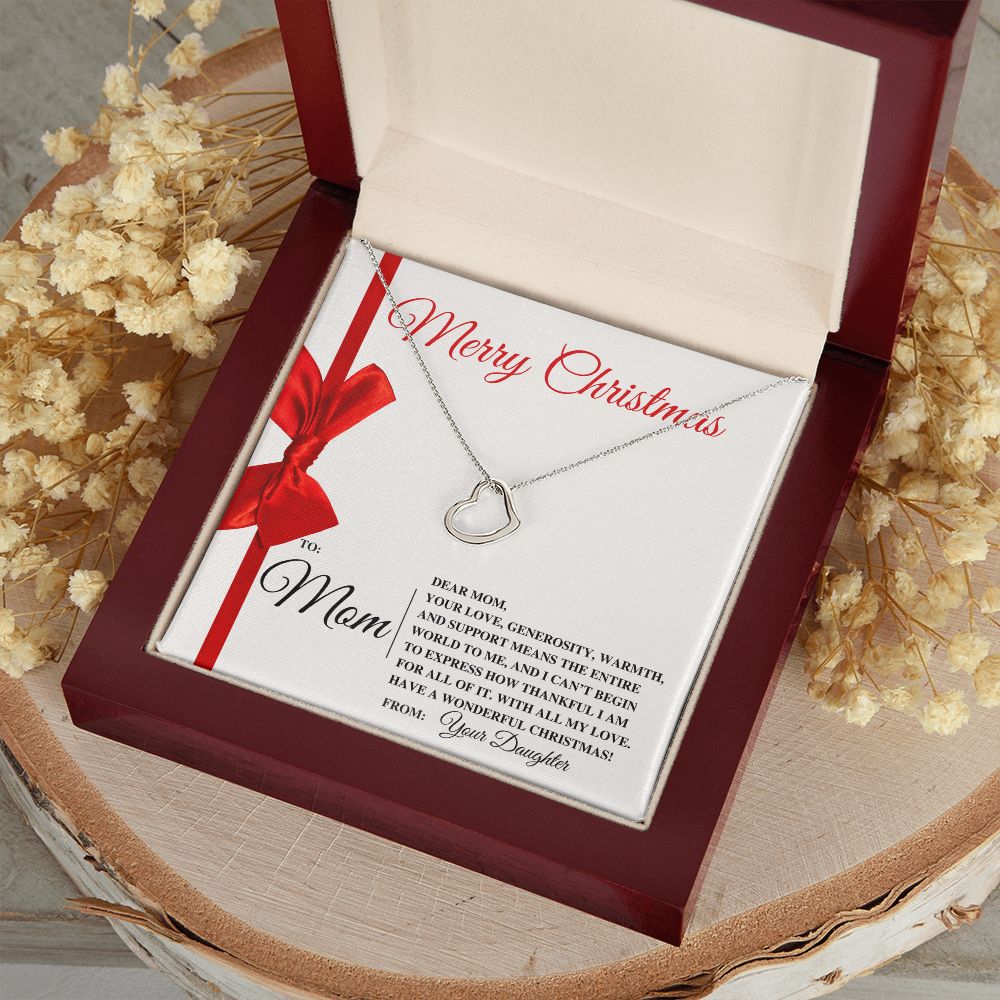 Exceptional Love and Gratitude Gift To Mom From Daughter - Heart Necklace Christmas
