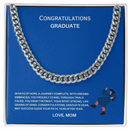 Graduation Gift Full of Motherly Love: Celebrating Your Triumphs and Embracing Your Dreams, Cuban Link Chain Necklace