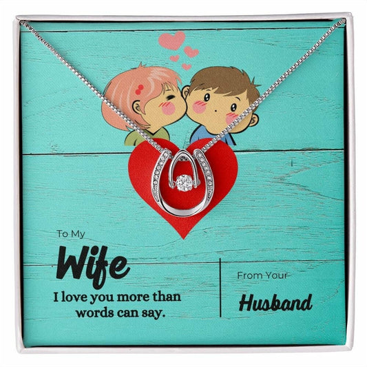 To Wife From Husband - Horseshoe Necklace for Mother's Day