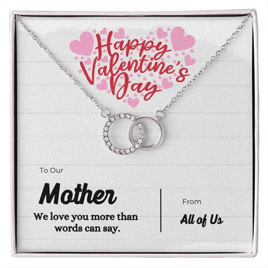 Radiant Affection and Appreciation Gift To Our Mom from All of Us - Linked Circles Pendant Necklace for Valentines Day