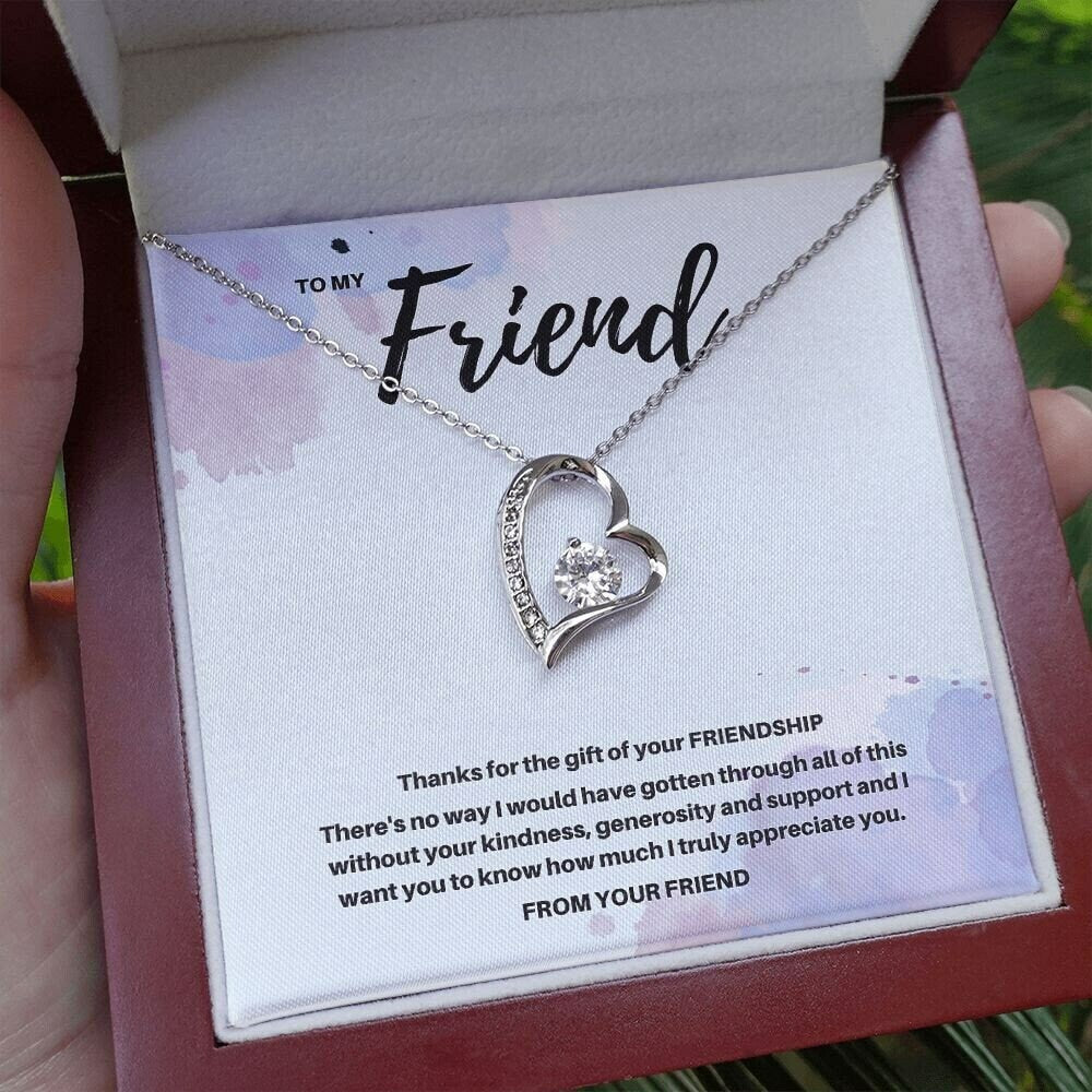 Friendship Treasures: A Heartfelt Thank You Gift To Friend from Friend - Heart Pendant Necklace