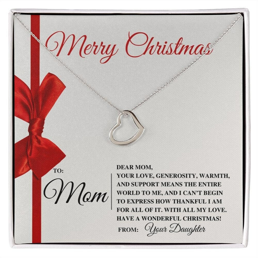 Exceptional Love and Gratitude Gift To Mom From Daughter - Heart Necklace Christmas